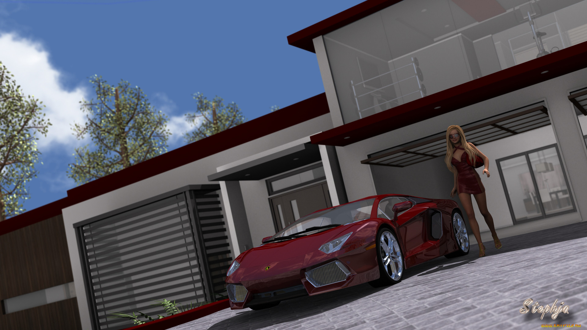 , 3d car&girl, , , , 